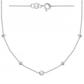 Колье из белого золота ТД Эстет 01Л121807 с фианитом 01Л121807 фото