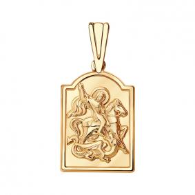 Золотая подвеска-иконка Великомученик Георгий Победоносец ТД Эстет 01П011509 01П011509 фото