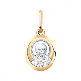 Золотая подвеска-иконка Святитель Николай Чудотворец ТД Эстет 01П012315 01П012315 фото