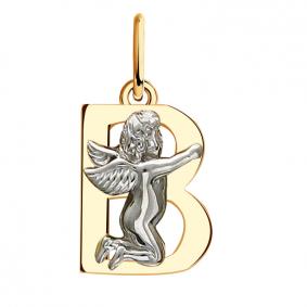 Золотая подвеска-буква В ТД Эстет 01П06399В 01П06399В фото