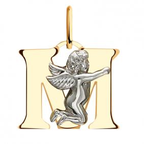 Золотая подвеска-буква М ТД Эстет 01П06399М 01П06399М фото