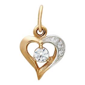 Золотая подвеска ТД Эстет 01П110007 с фианитом 01П110007 фото