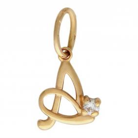 Золотая подвеска буква А ТД Эстет с фианитом 01П11016SA 01П11016SA фото
