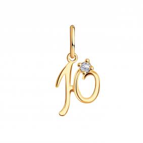 Золотая подвеска-буква Ю ТД Эстет с фианитом 01П11016SЮ 01П11016SЮ фото