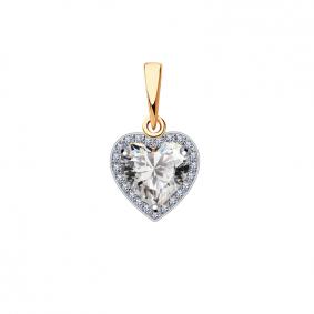 Золотая подвеска ТД Эстет 01П1111260 с Swarovski 01П1111260 фото