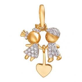 Золотая подвеска ТД Эстет 01П113254 с фианитом 01П113254 фото