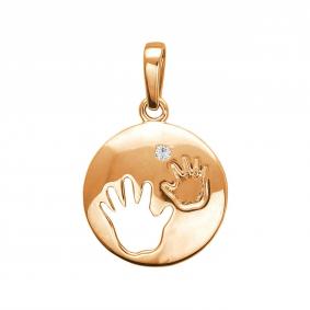 Золотая подвеска ТД Эстет 01П113582S с фианитом 01П113582S фото