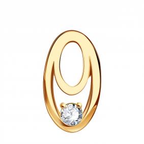 Золотая подвеска ТД Эстет 01П113986 с фианитом 01П113986 фото