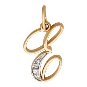 Золотая подвеска ТД Эстет 01П11687Е с фианитом 01П11687Е фото