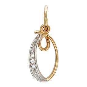 Золотая подвеска-буква О ТД Эстет с фианитом 01П11687О 01П11687О фото