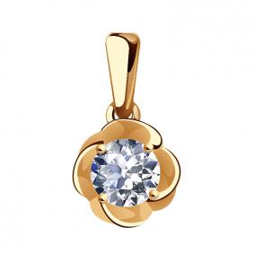 Золотая подвеска ТД Эстет 01П119299 с фианитом 01П119299 фото