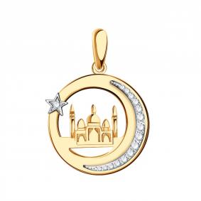 Золотая подвеска ТД Эстет 01П161458 с фианитом 01П161458 фото