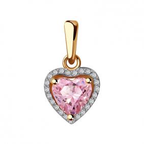 Золотая подвеска ТД Эстет 01П2111260-1 с фианитом и Swarovski 01П2111260-1 фото
