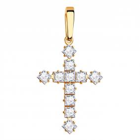 Золотая подвеска ТД Эстет 01Р110682 с фианитом 01Р110682 фото