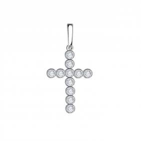 Подвеска из белого золота ТД Эстет 01Р121120 с фианитом 01Р121120 фото