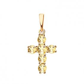 Золотая подвеска ТД Эстет 01Р210986-2 с Swarovski 01Р210986-2 фото