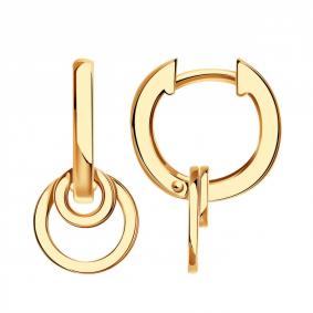 Золотые серьги-трансформеры ТД Эстет 01С0114008Р 01С0114008Р фото