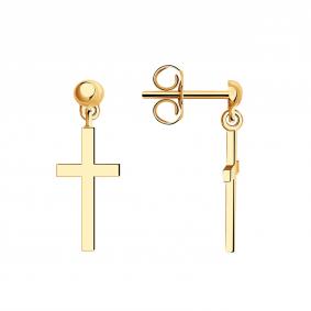 Золотые серьги-кресты ТД Эстет 01С016487S 01С016487S фото