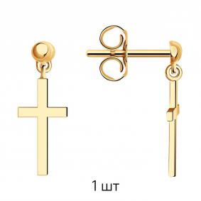 Одиночная серьга-крест из золота ТД Эстет 01С016637 01С016637 фото