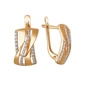 Золотые серьги ТД Эстет 01С1110842 с фианитом 01С1110842 фото