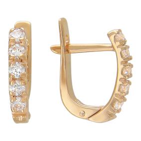 Золотые серьги ТД Эстет 01С111117 с фианитом 01С111117 фото