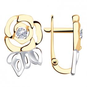 Золотые серьги ТД Эстет 01С1112223Р с фианитом 01С1112223Р фото