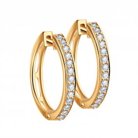 Золотые серьги ТД Эстет 01С1113918S с фианитом 01С1113918S фото