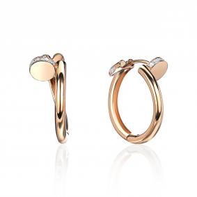 Золотые серьги ТД Эстет 01С1114116SР с фианитом 01С1114116SР фото