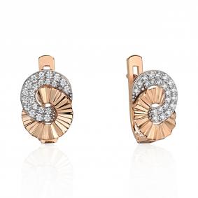 Золотые серьги ТД Эстет 01С1114770Р с фианитом 01С1114770Р фото