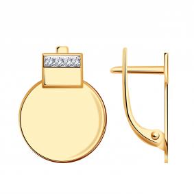 Золотые серьги ТД Эстет 01С1114939Р с фианитом 01С1114939Р фото