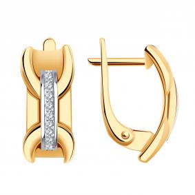 Золотые серьги ТД Эстет 01С1114978Р с фианитом 01С1114978Р фото