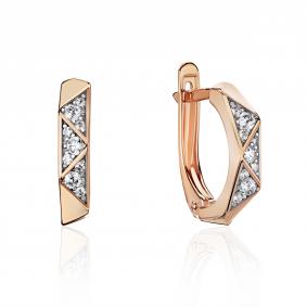 Золотые серьги ТД Эстет 01С1115220Р с фианитом 01С1115220Р фото