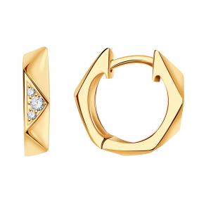 Золотые серьги ТД Эстет 01С1115221 с фианитом 01С1115221 фото