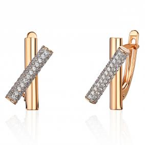 Золотые серьги ТД Эстет 01С1115652Р с фианитом 01С1115652Р фото
