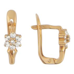 Золотые серьги ТД Эстет 01С112025 с фианитом 01С112025 фото