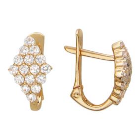 Золотые серьги ТД Эстет 01С115421 с фианитом 01С115421 фото