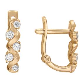 Золотые серьги ТД Эстет 01С116083 с фианитом 01С116083 фото
