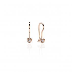 Золотые серьги ТД Эстет 01С116469 с фианитом 01С116469 фото