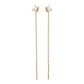 Золотые серьги ТД Эстет 01С117249 с фианитом 01С117249 фото