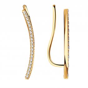 Золотые серьги ТД Эстет 01С117300 с фианитом 01С117300 фото