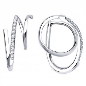 Серьги из белого золота ТД Эстет 01С1212622 с фианитом 01С1212622 фото