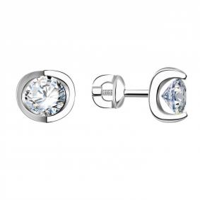 Серьги из белого золота ТД Эстет 01С1213417 с фианитом 01С1213417 фото