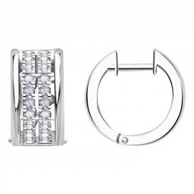 Серьги из белого золота ТД Эстет 01С1213750 с фианитом 01С1213750 фото