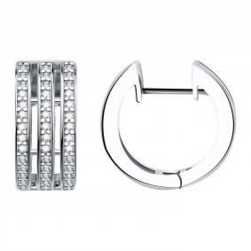 Серьги из белого золота ТД Эстет 01С1213751 с фианитом 01С1213751 фото