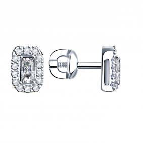 Серьги из белого золота ТД Эстет 01С1213759 с фианитом 01С1213759 фото