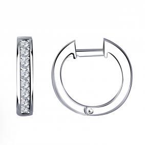 Серьги из белого золота ТД Эстет 01С1213916 с фианитом 01С1213916 фото