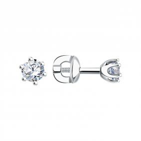 Серьги из белого золота ТД Эстет 01С1213935 с фианитом 01С1213935 фото