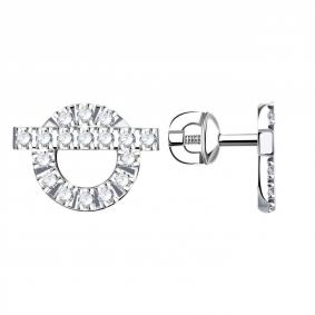Серьги из белого золота ТД Эстет 01С1214344 с фианитом 01С1214344 фото