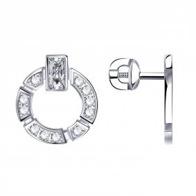 Серьги из белого золота ТД Эстет 01С1214513 с фианитом 01С1214513 фото