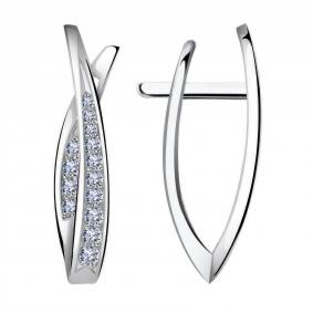 Серьги из белого золота ТД Эстет 01С122211 с фианитом 01С122211 фото
